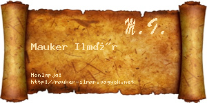Mauker Ilmár névjegykártya